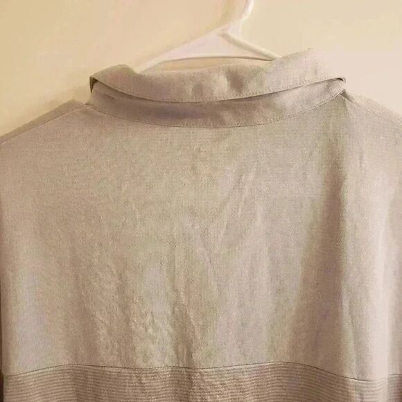 PGA Tour Men's Gray Striped Short Sleeve Performance - Picture 7 of 10